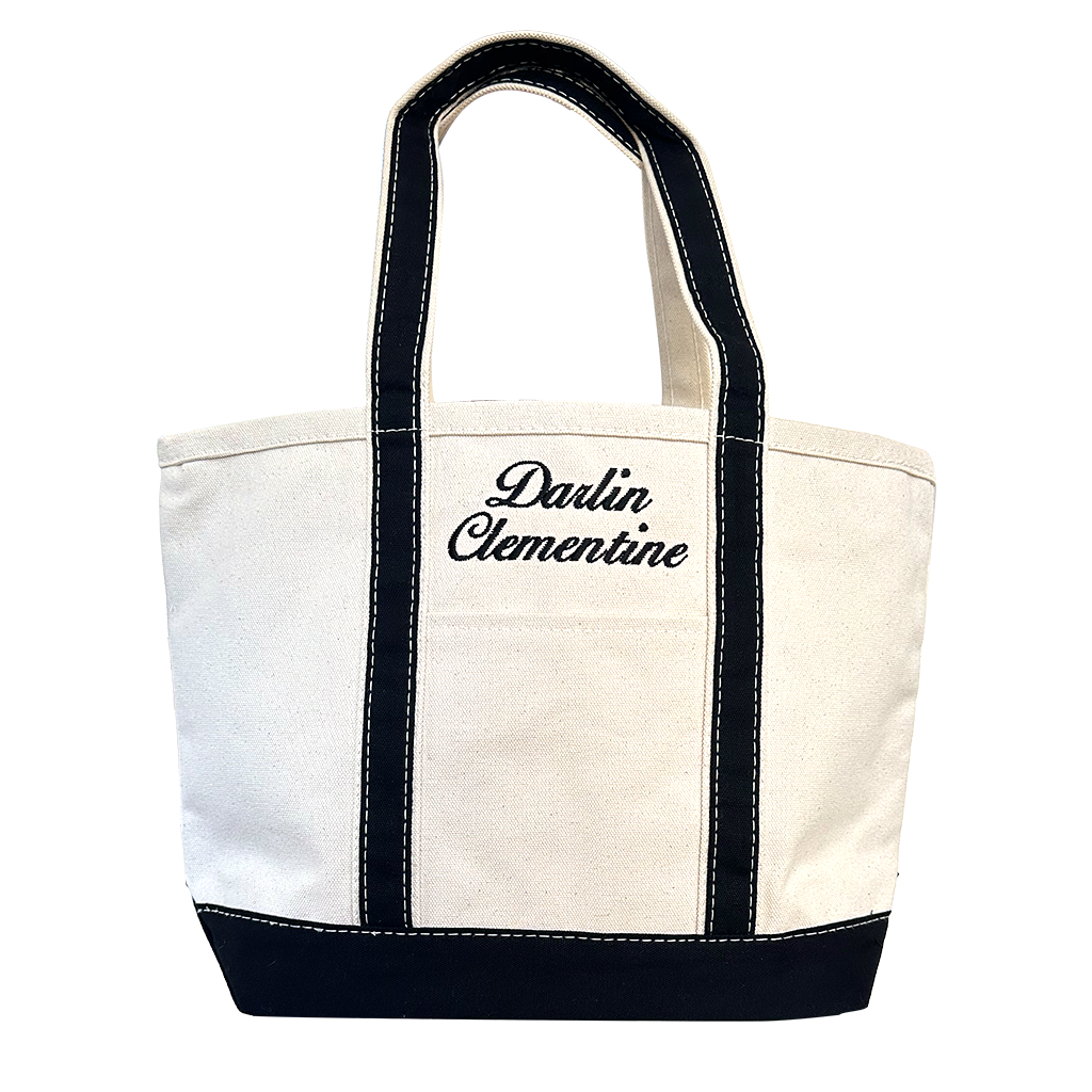Darlin Clementine BiG Canvas Tote Bag Vintage Inspired