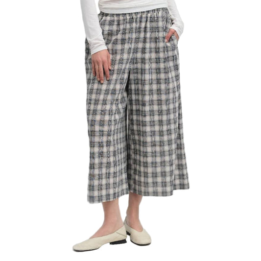 The Clara Pants | Plaid Wide Leg Linen Pants