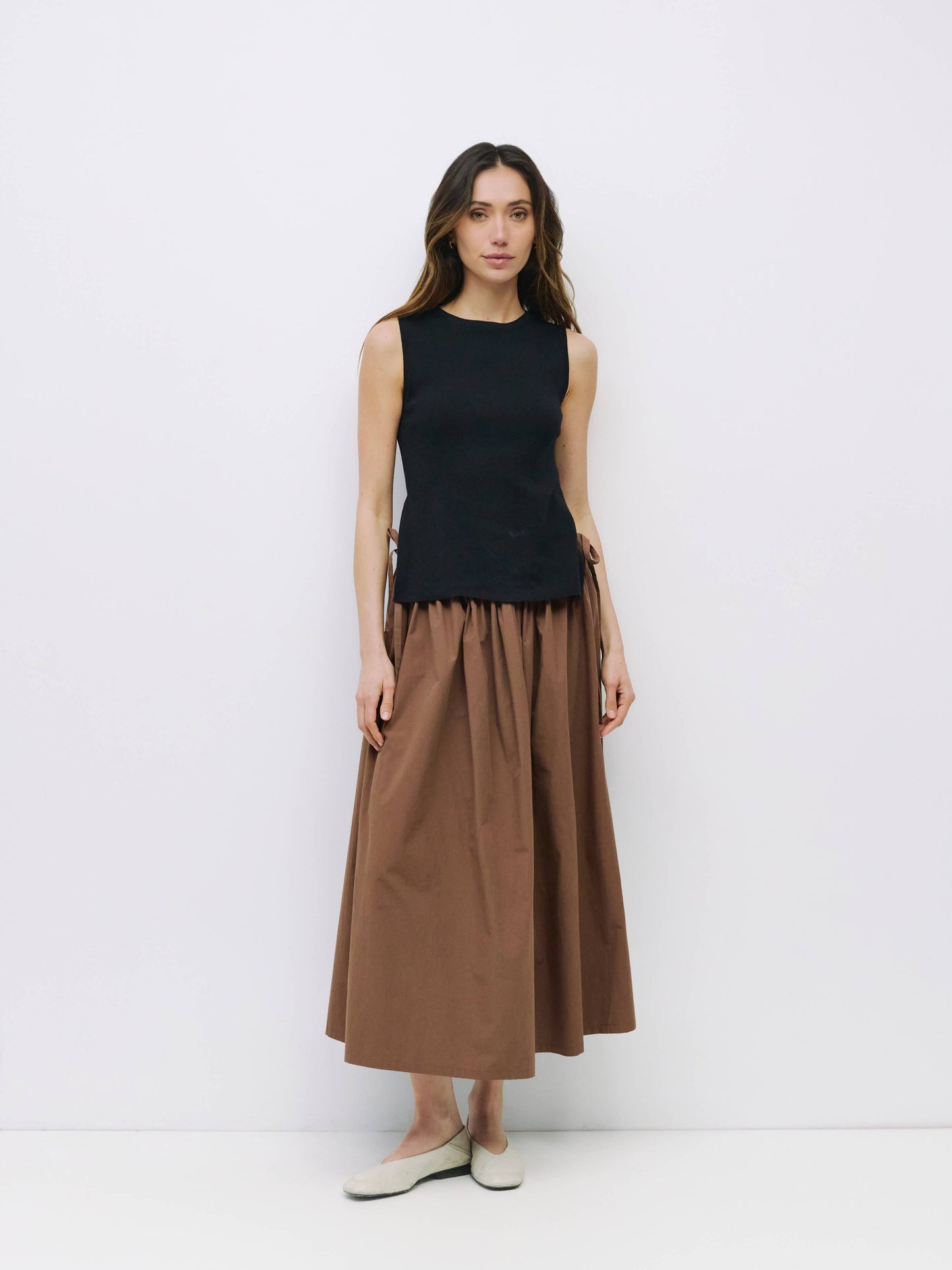 The Kiana Skirt | Midi Skirt with Side Waist Ties