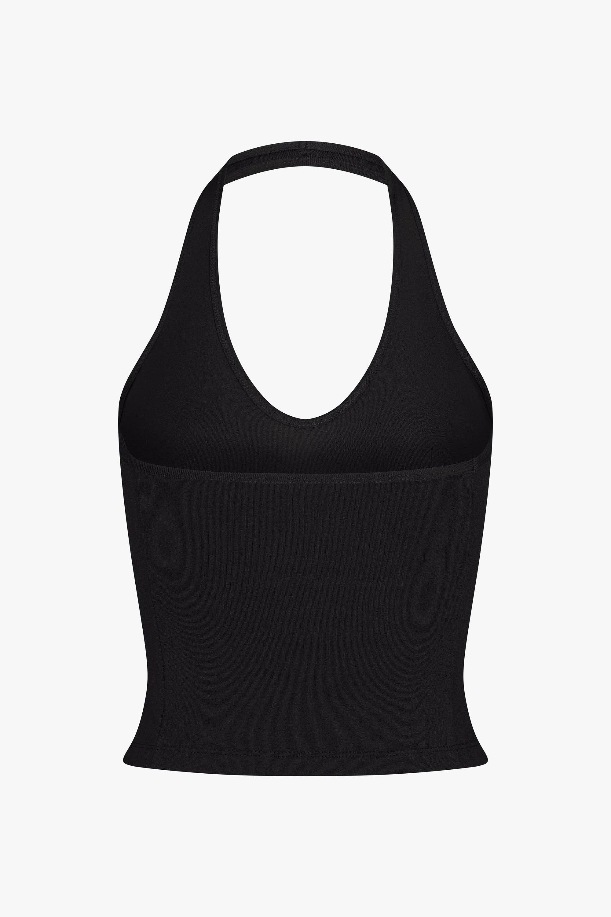 SPORTY HALTER TOP IN ONYX