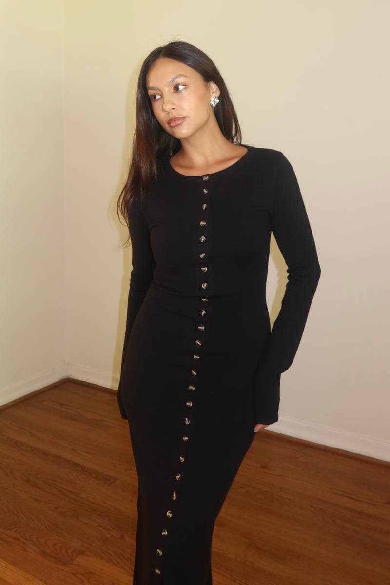 Boat Neck Sweater Maxi Dress