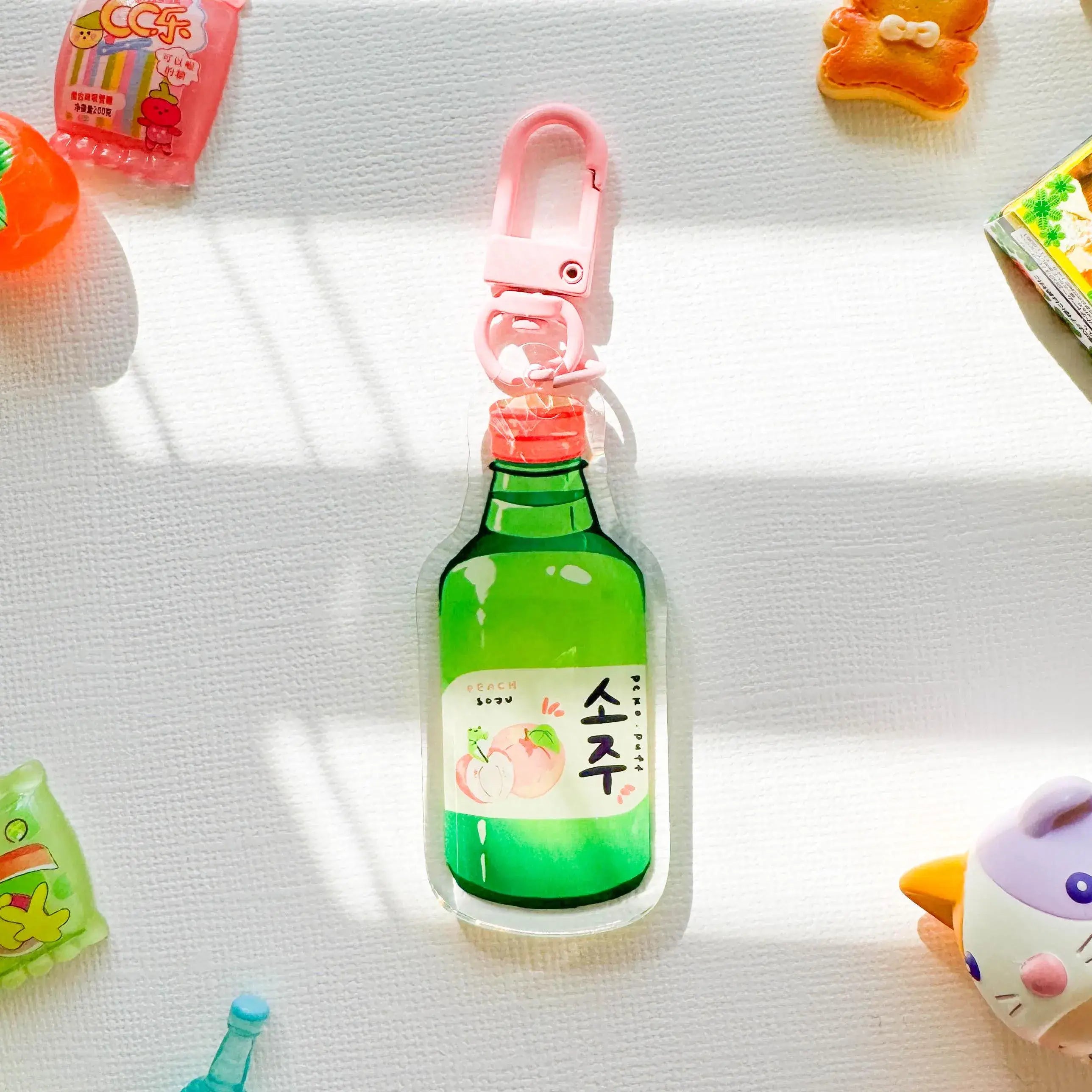 Strawberry Peach Green Grape Soju Acrylic Keychains