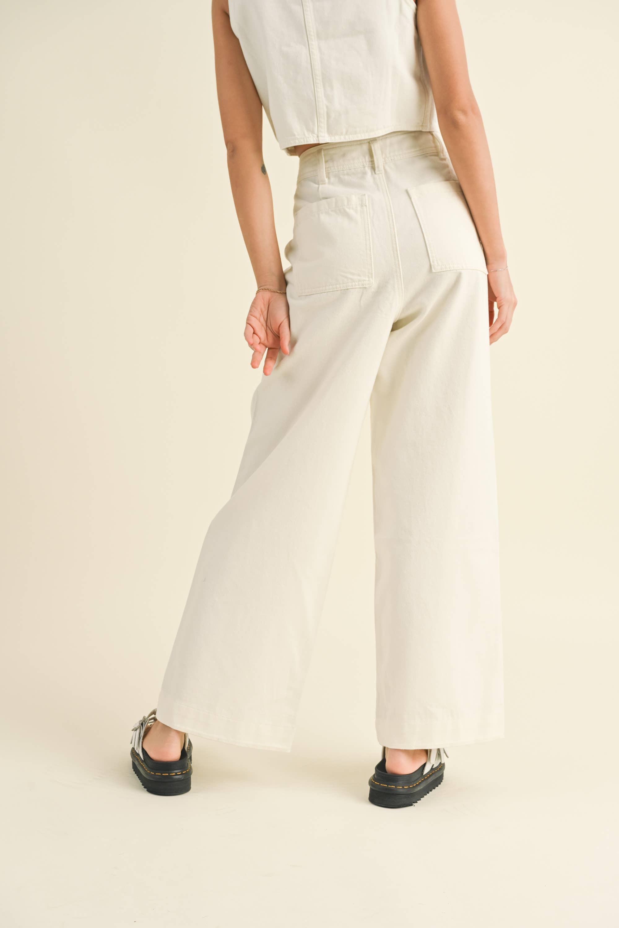 P2963ST  WASHED DENIM CROP PANTS