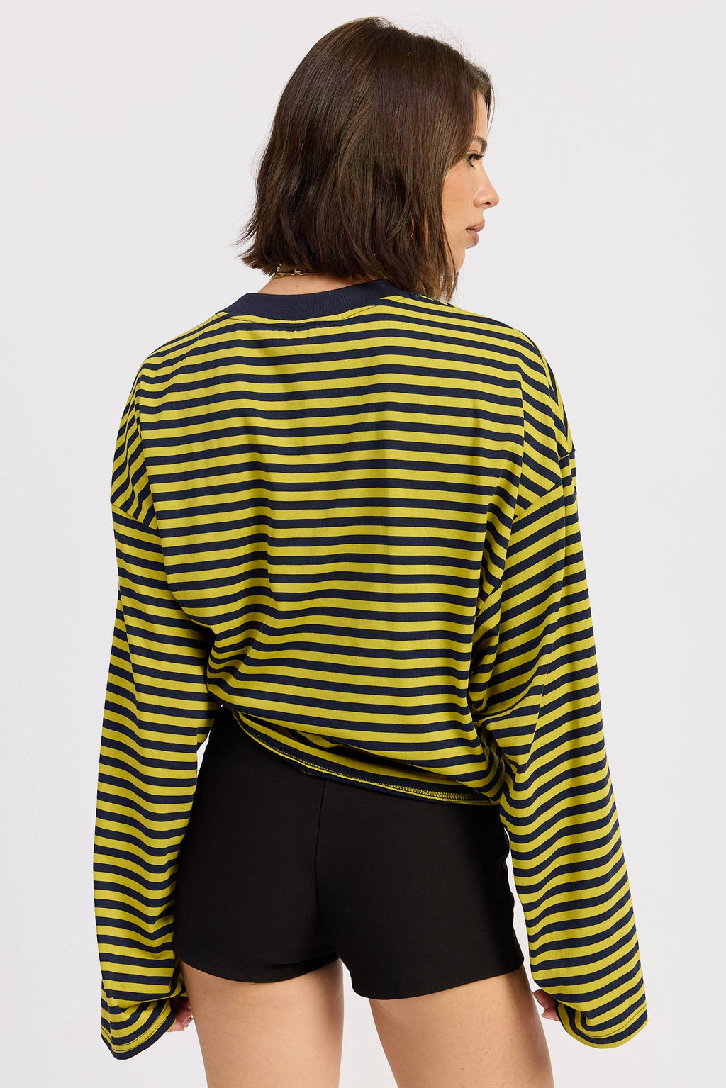 OVERSIZED STRIPED BASIC TOP