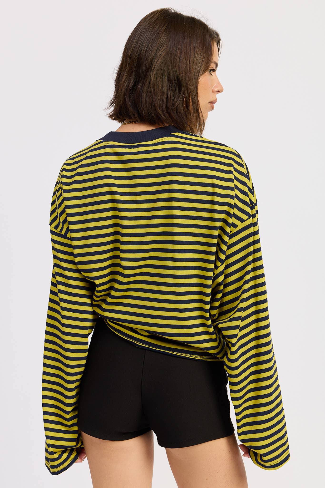 OVERSIZED STRIPED BASIC TOP
