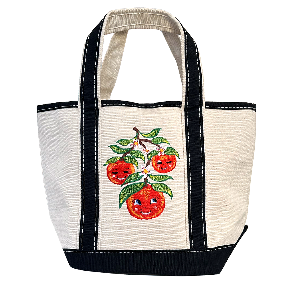Darlin Clementine mini Canvas Tote Bag Vintage Inspired