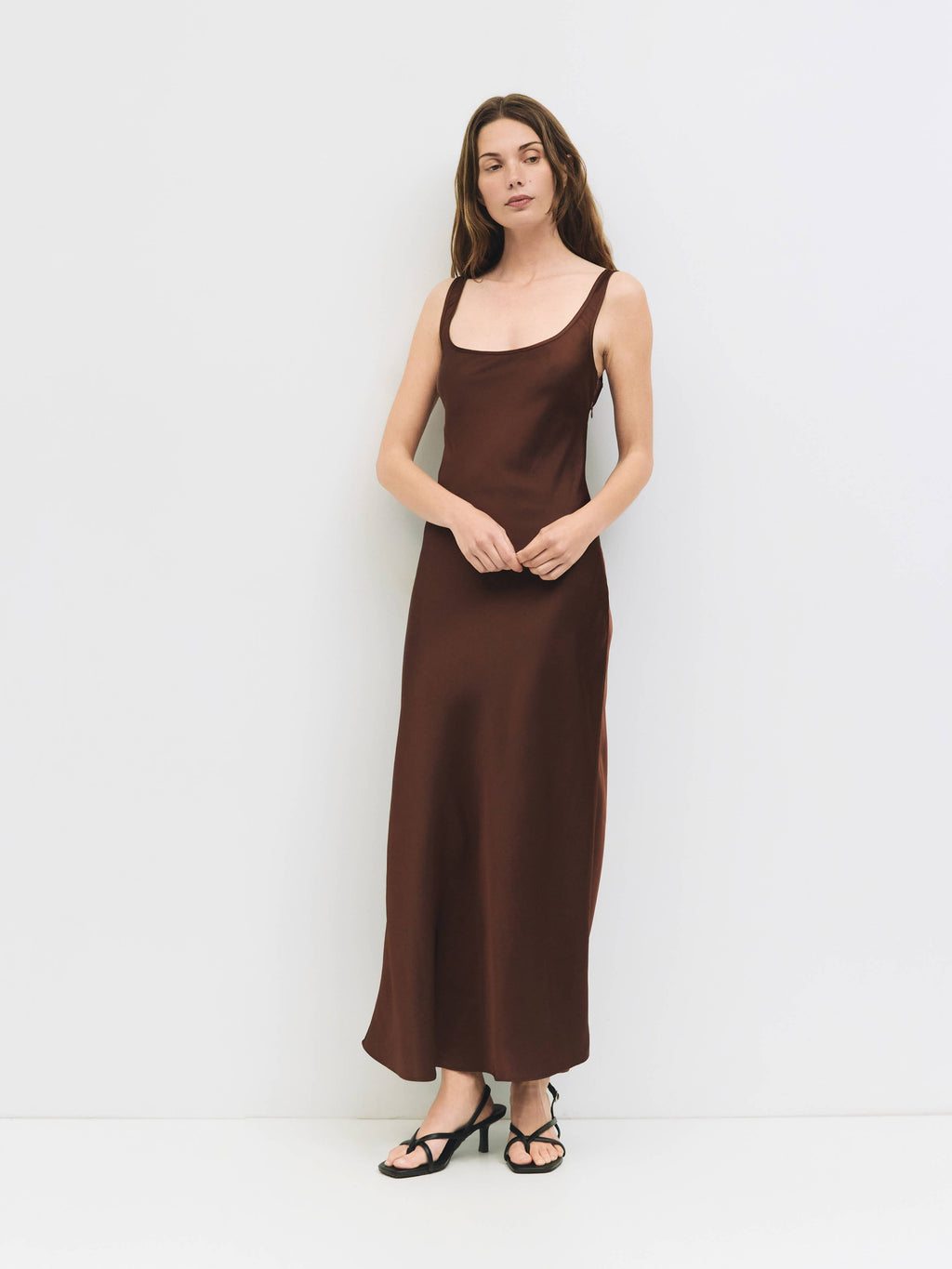 The Saylor Dress | Satin Midi Slip Dress