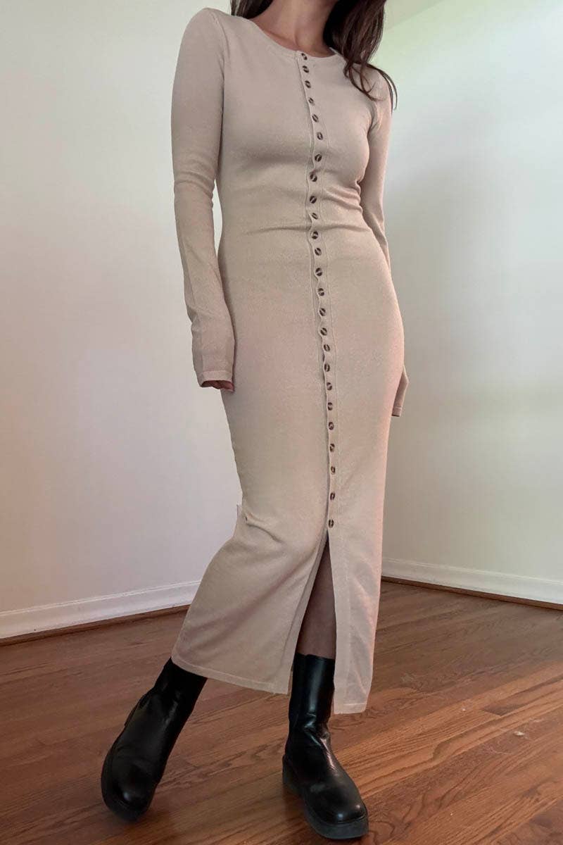 Boat Neck Sweater Maxi Dress