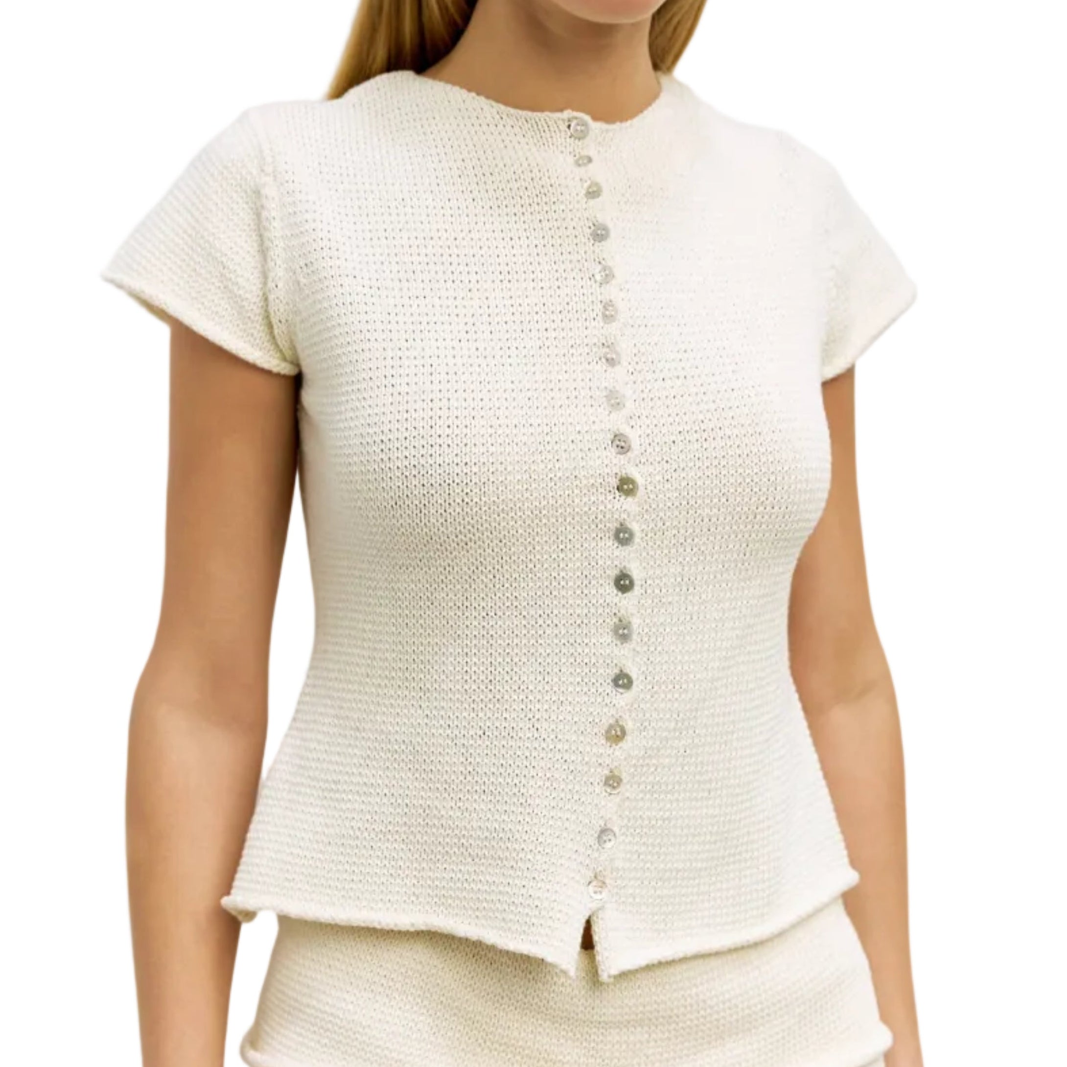 The Alana Top | Summer Knit Button-Down Top