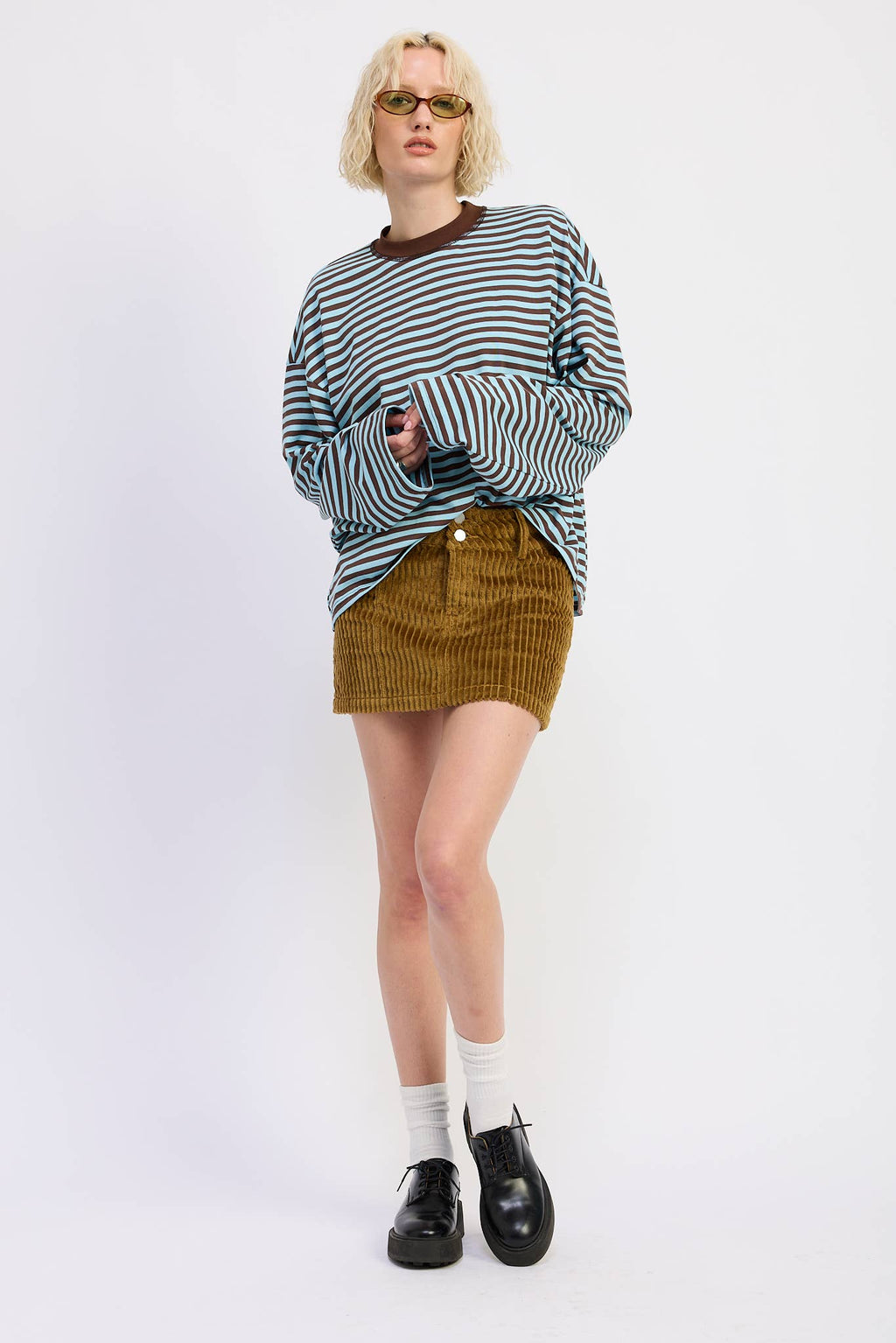 OVERSIZED STRIPED BASIC TOP