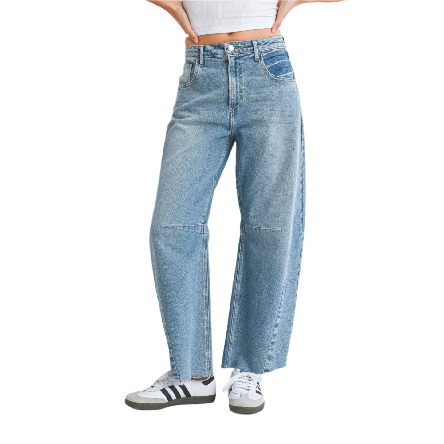 BP473J - LT - Barrel Jean w/ Seams