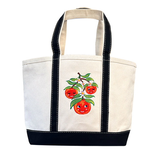 Darlin Clementine BiG Canvas Tote Bag Vintage Inspired