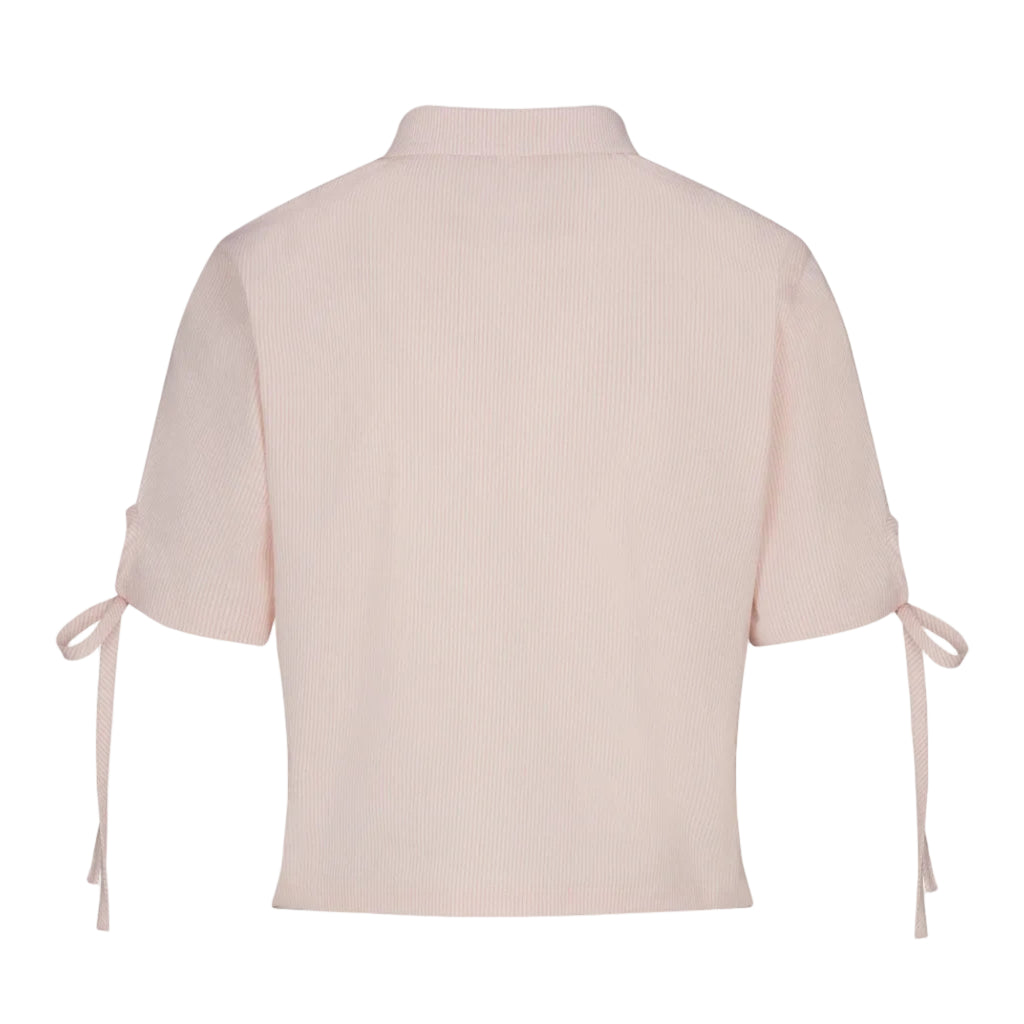 TIE POLO IN BLUSH STRIPE