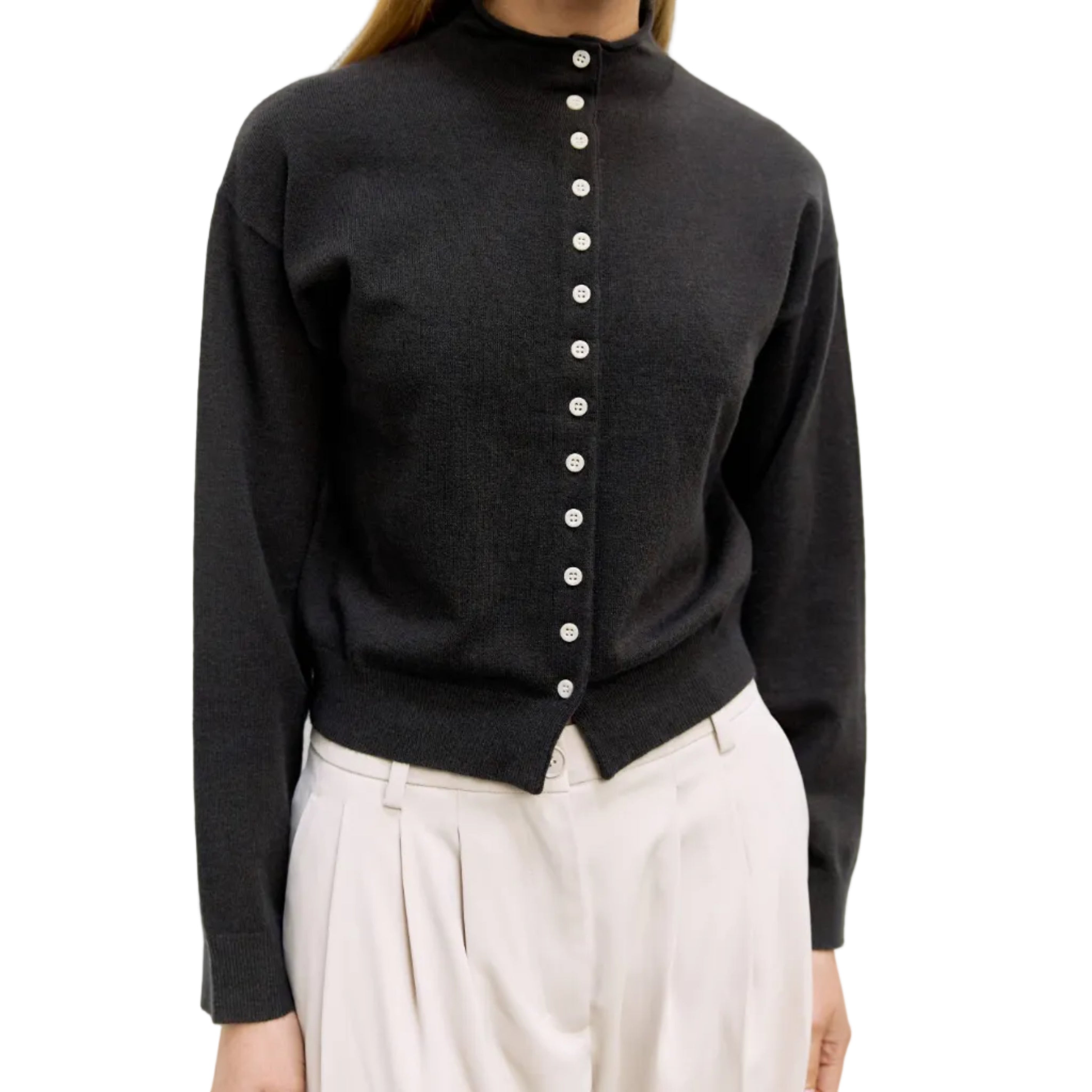The Brooks Cardigan | High Neck Cardigan
