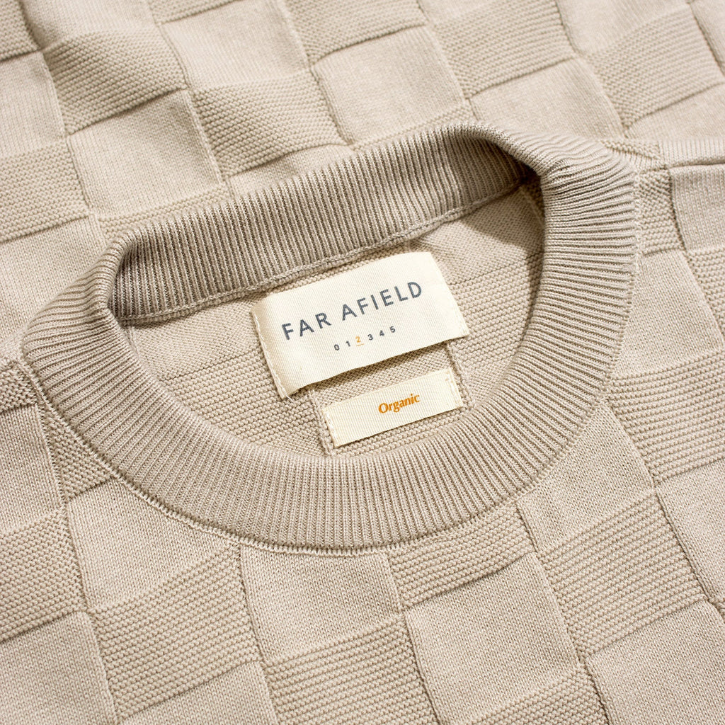 CEATANO CHECK KNITTED TOP - PEYOTE SANDt