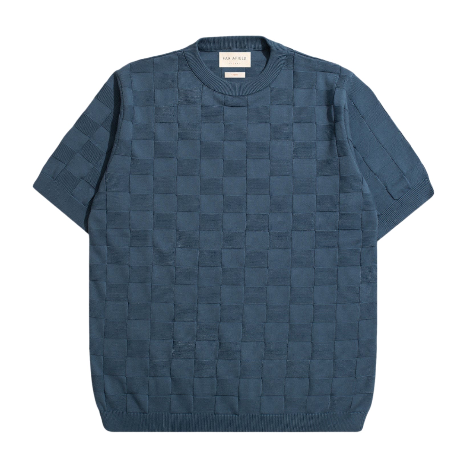 CEATANO CHECK KNITTED TOP - BLUE