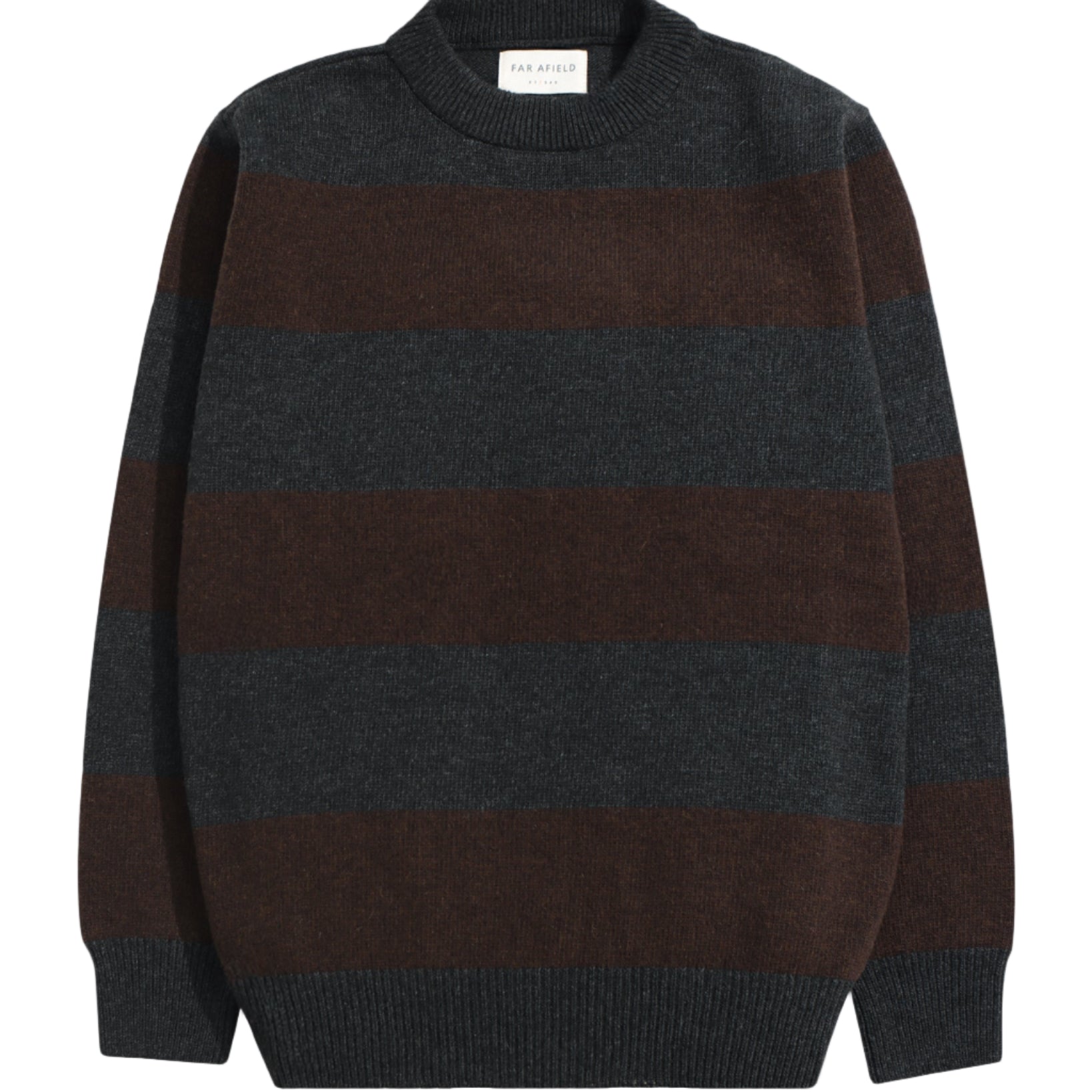 COMBIN STRIPED KNIT - GREY / BROWN
