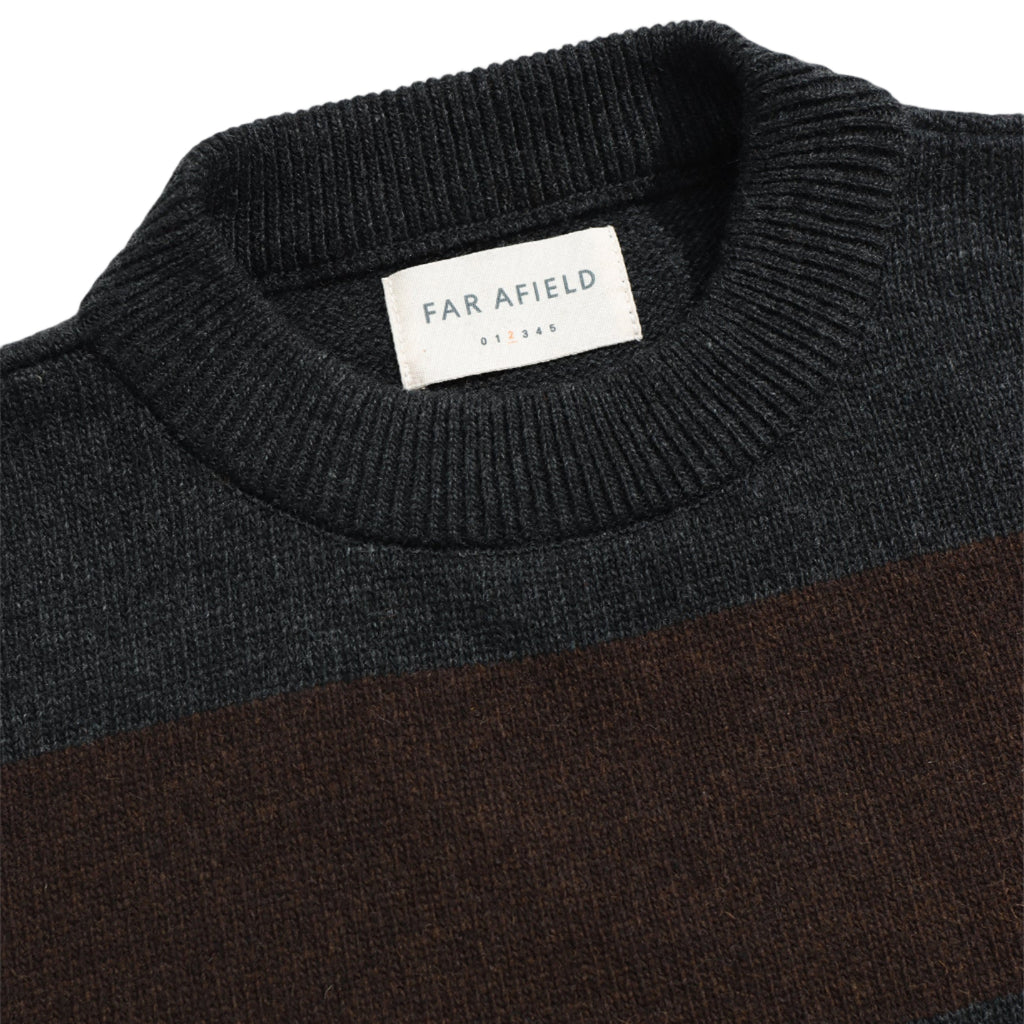 COMBIN STRIPED KNIT - GREY / BROWN