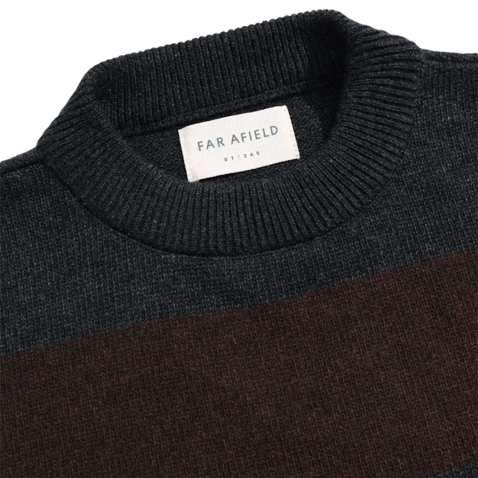COMBIN STRIPED KNIT - GREY / BROWN