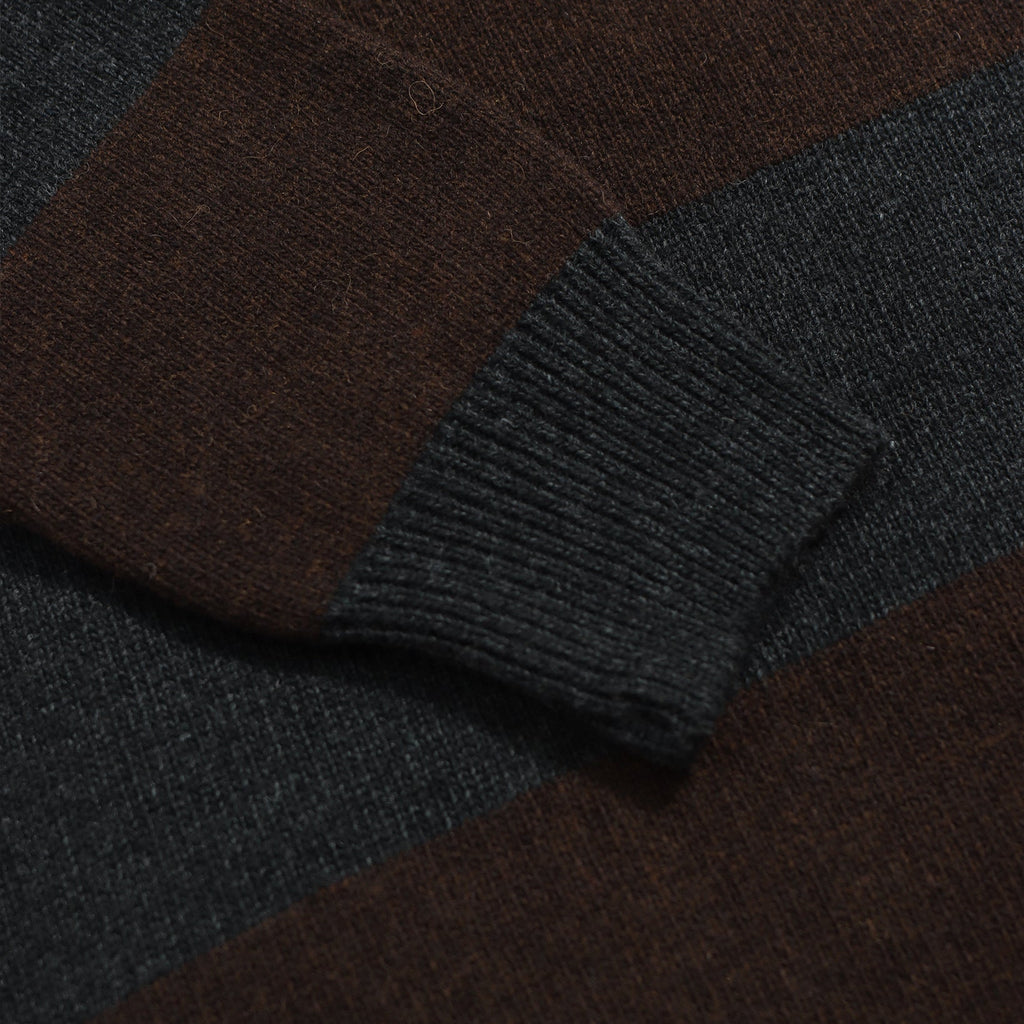 COMBIN STRIPED KNIT - GREY / BROWN