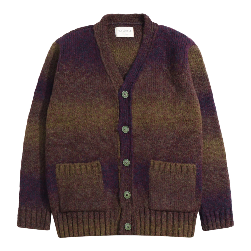 BUCKLEY CARDIGAN - BRUSHED - PURPLE / GREEN