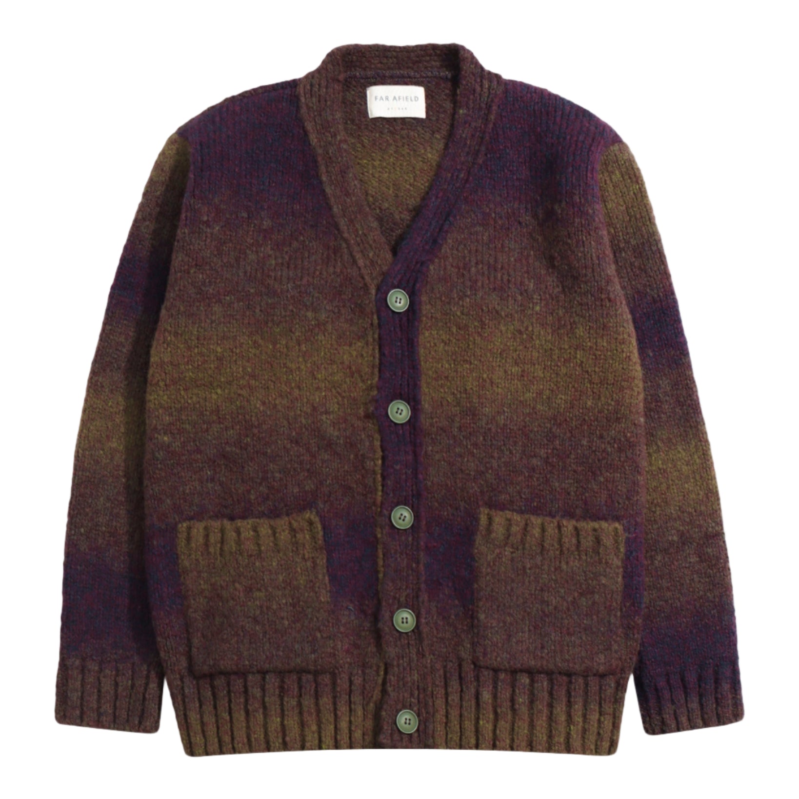 BUCKLEY CARDIGAN - BRUSHED - PURPLE / GREEN