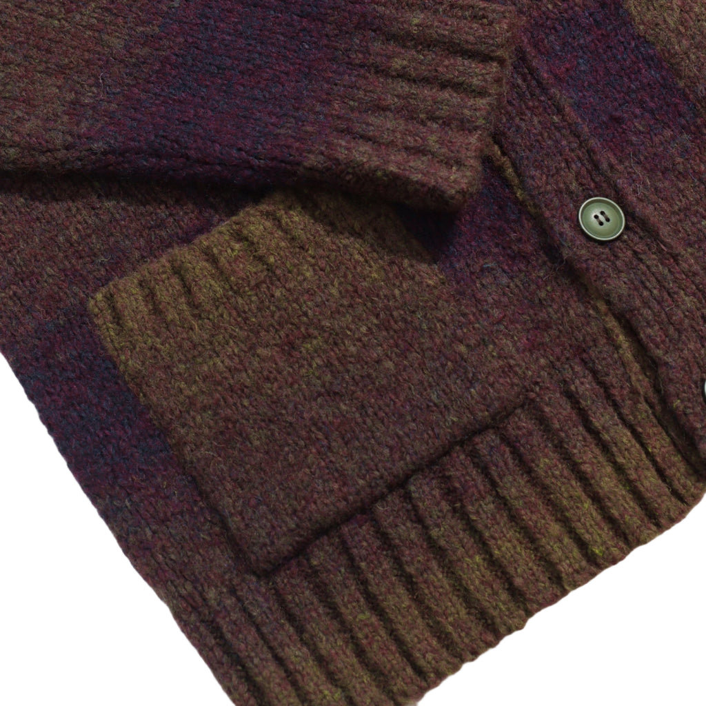 BUCKLEY CARDIGAN - BRUSHED - PURPLE / GREEN