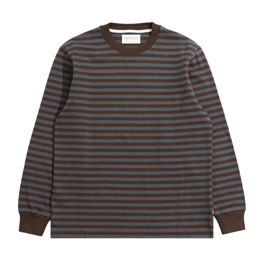 BRETON STRIPE T-SHIRT - GREY / BROWN