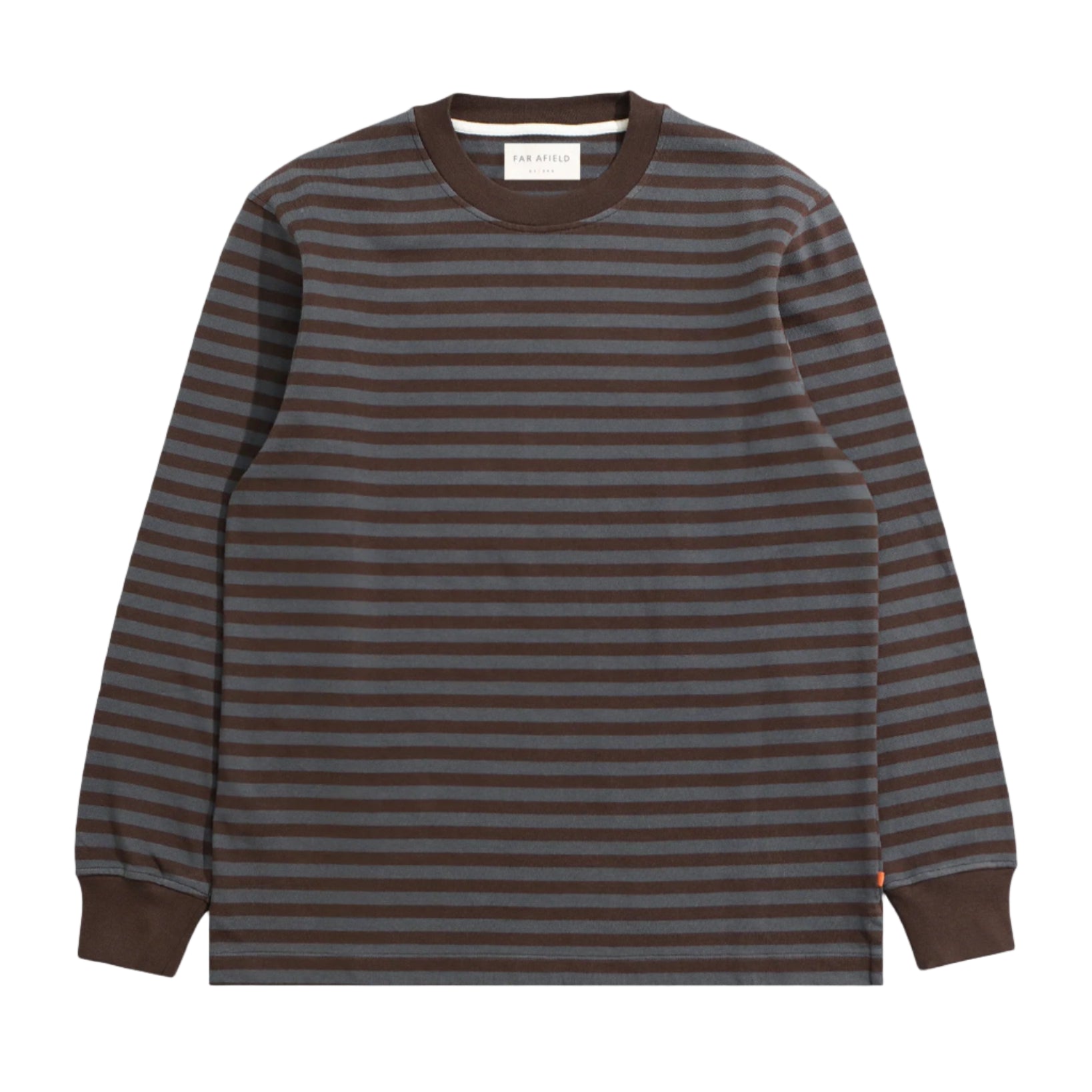 BRETON STRIPE T-SHIRT - GREY / BROWN