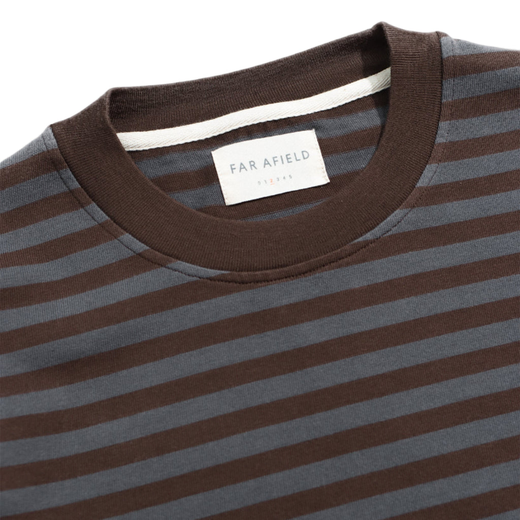 BRETON STRIPE T-SHIRT - GREY / BROWN