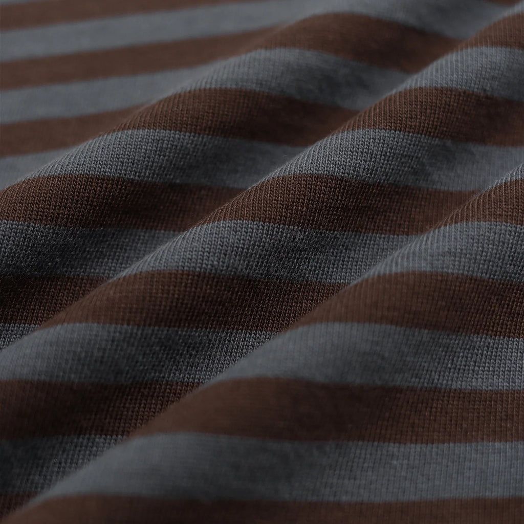 BRETON STRIPE T-SHIRT - GREY / BROWN