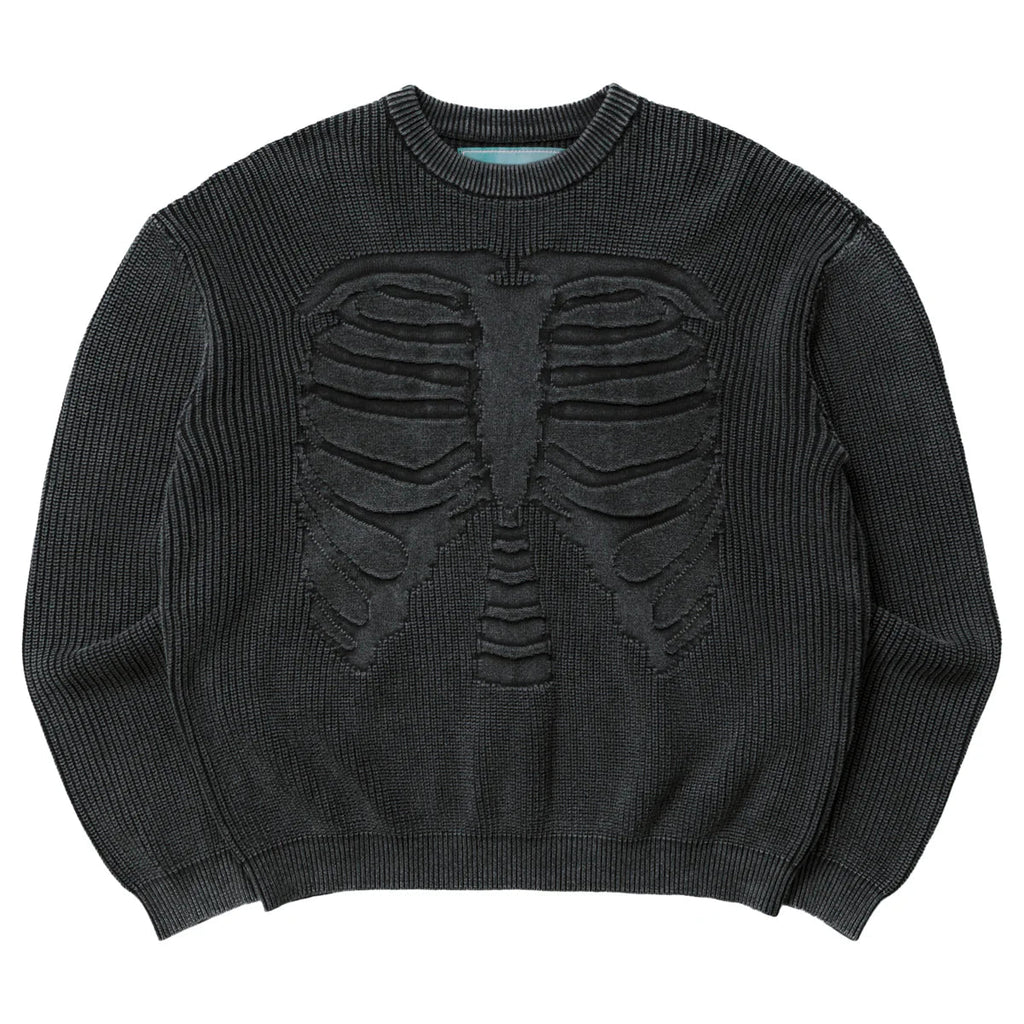 ACID WASH BONES 3D KNIT