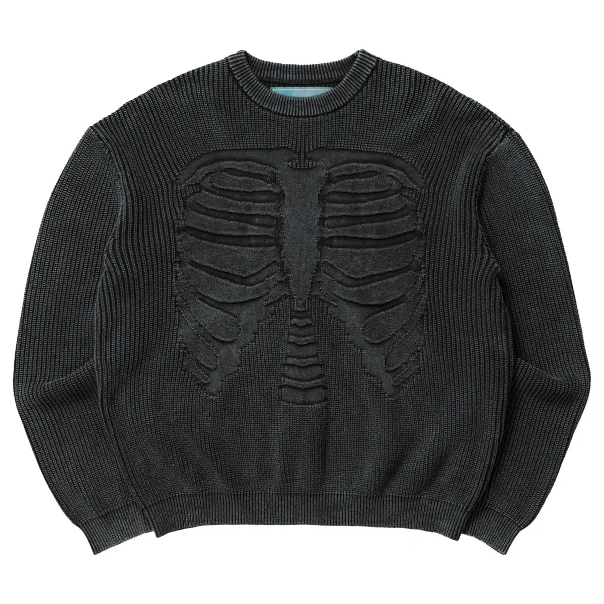 ACID WASH BONES 3D KNIT