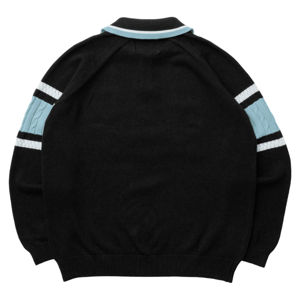STAR LOGO KNITTED RUGBY - BLACK