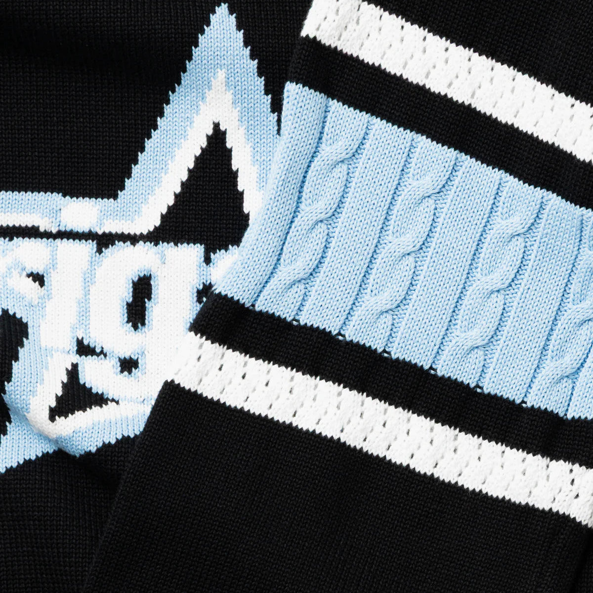 STAR LOGO KNITTED RUGBY - BLACK