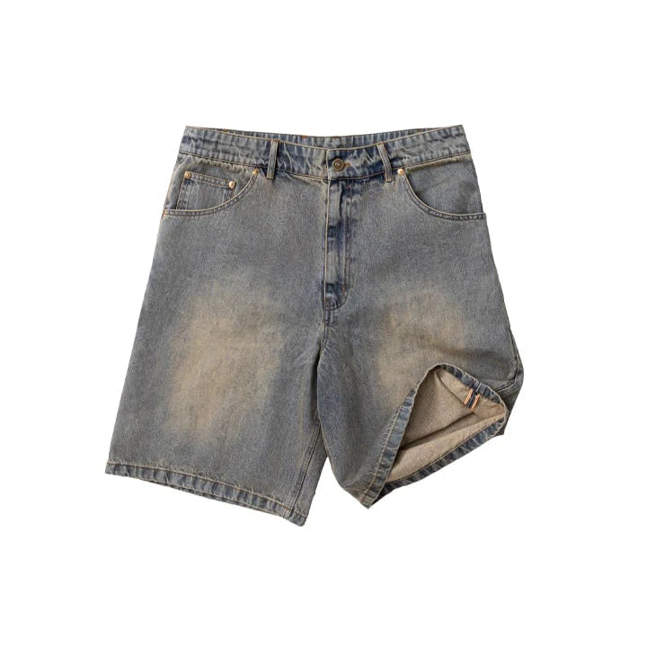 DENIM CARPENTER SHORTS - LIGHT DENIM