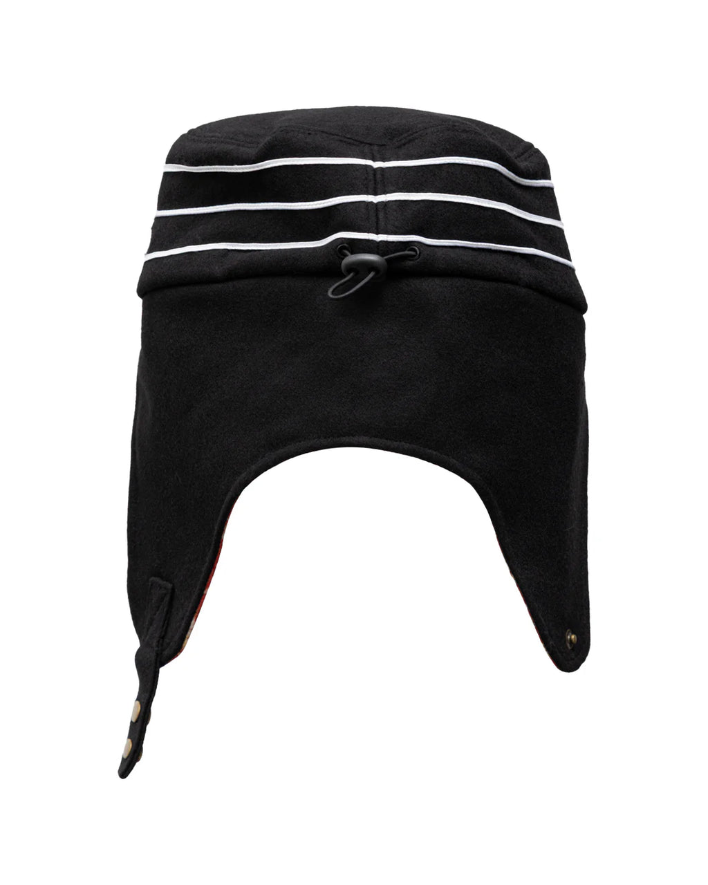 EAR FLAP PILLBOX HAT - BLACK