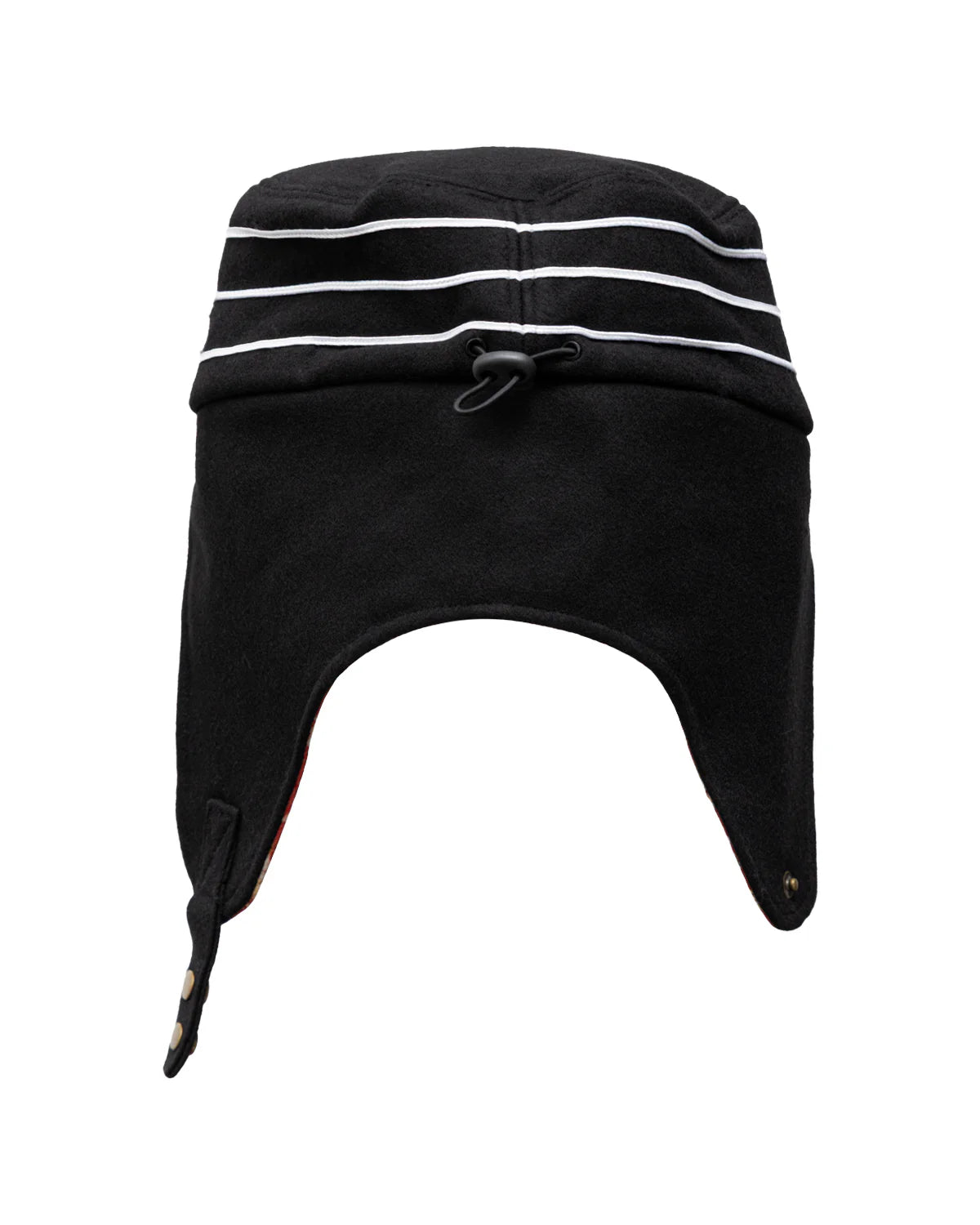 EAR FLAP PILLBOX HAT - BLACK