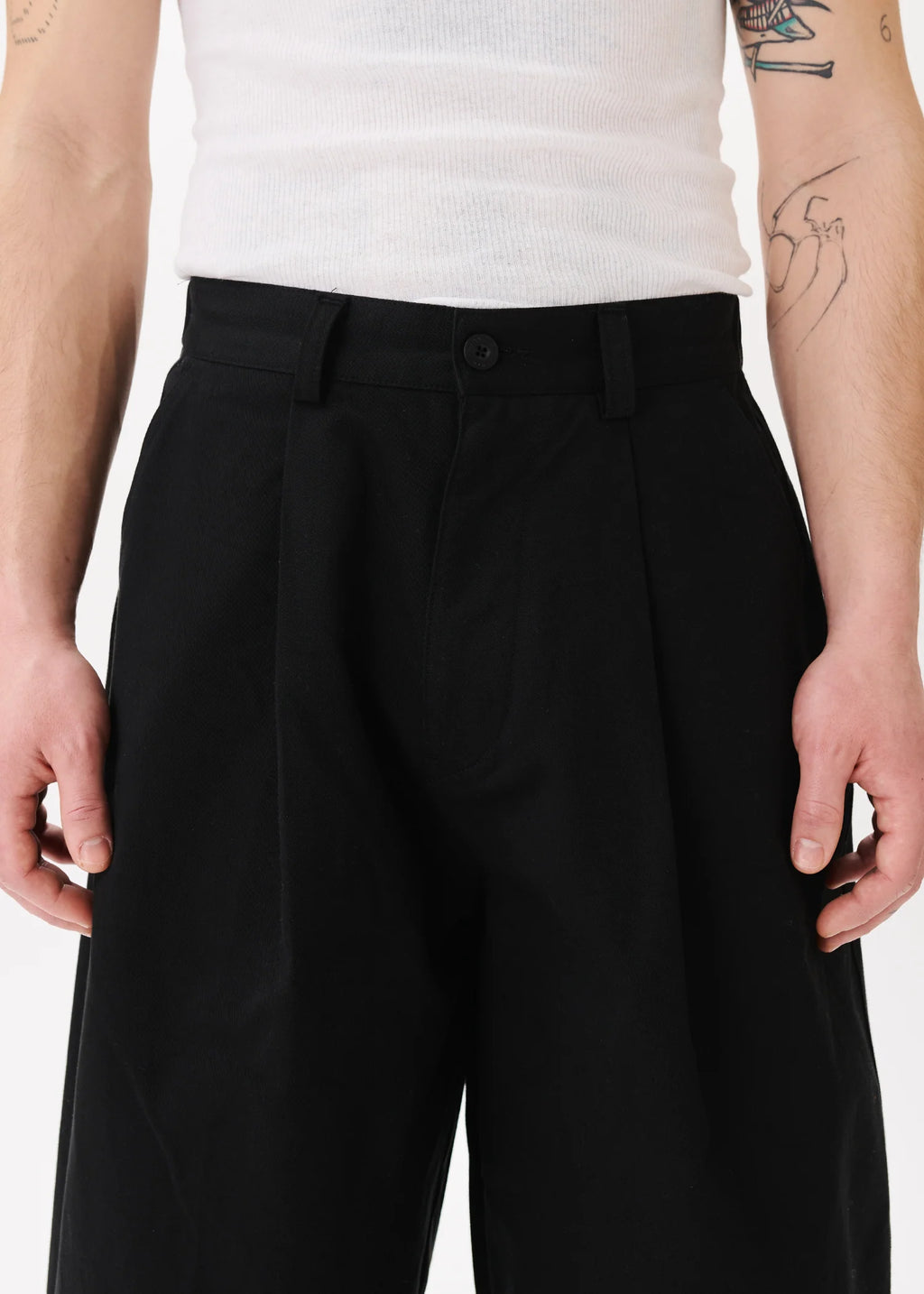 Pintuck Wide Shorts - Black