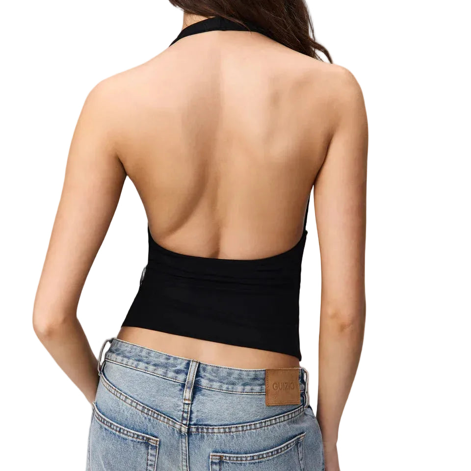 Faye Halter Top - BLACK