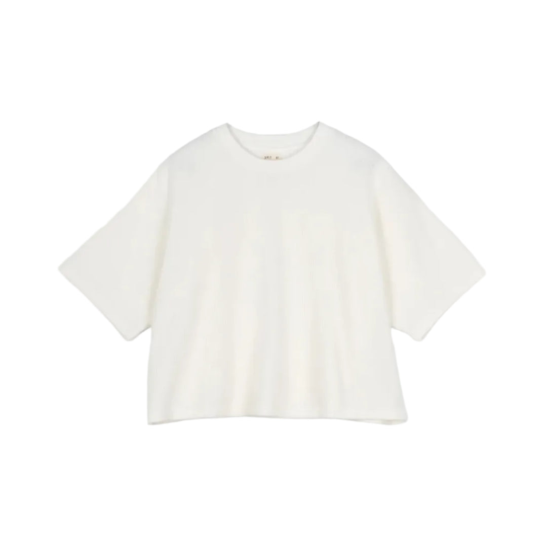 Big T Cropped Waffle Jersey - Off White