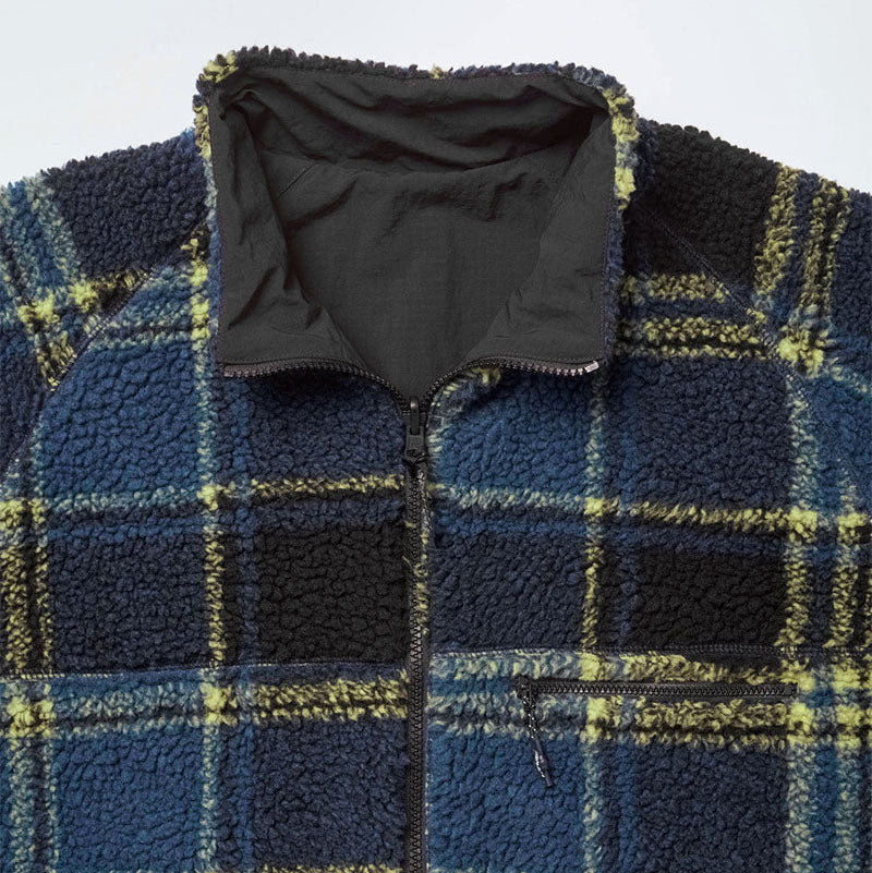 REVERSIBLE SHERPA PLAID JACKET / PLAID/BLACK