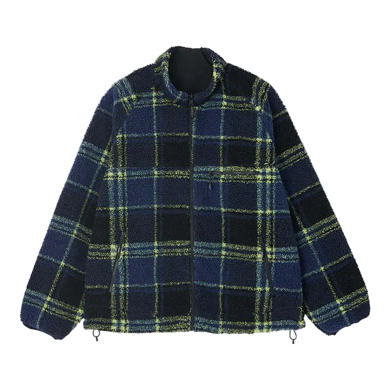 REVERSIBLE SHERPA PLAID JACKET / PLAID/BLACK