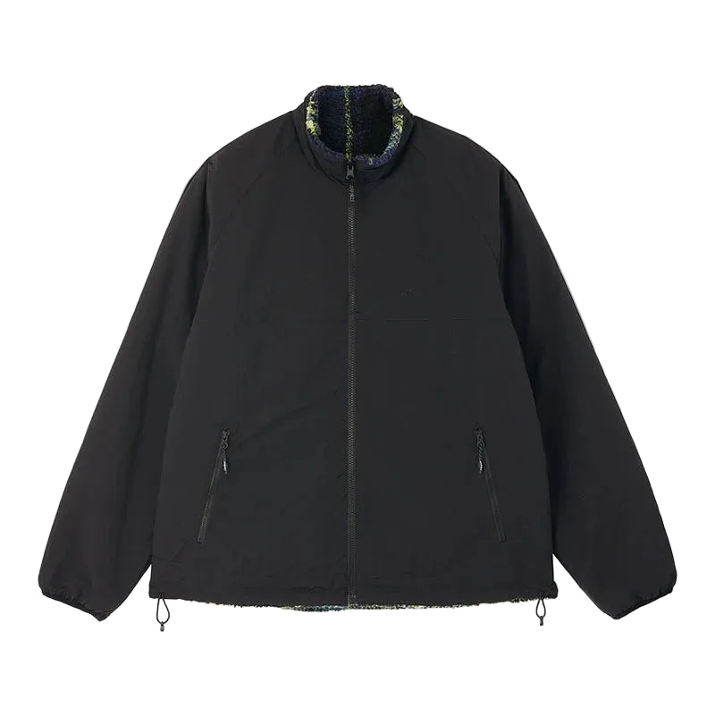REVERSIBLE SHERPA PLAID JACKET / PLAID/BLACK