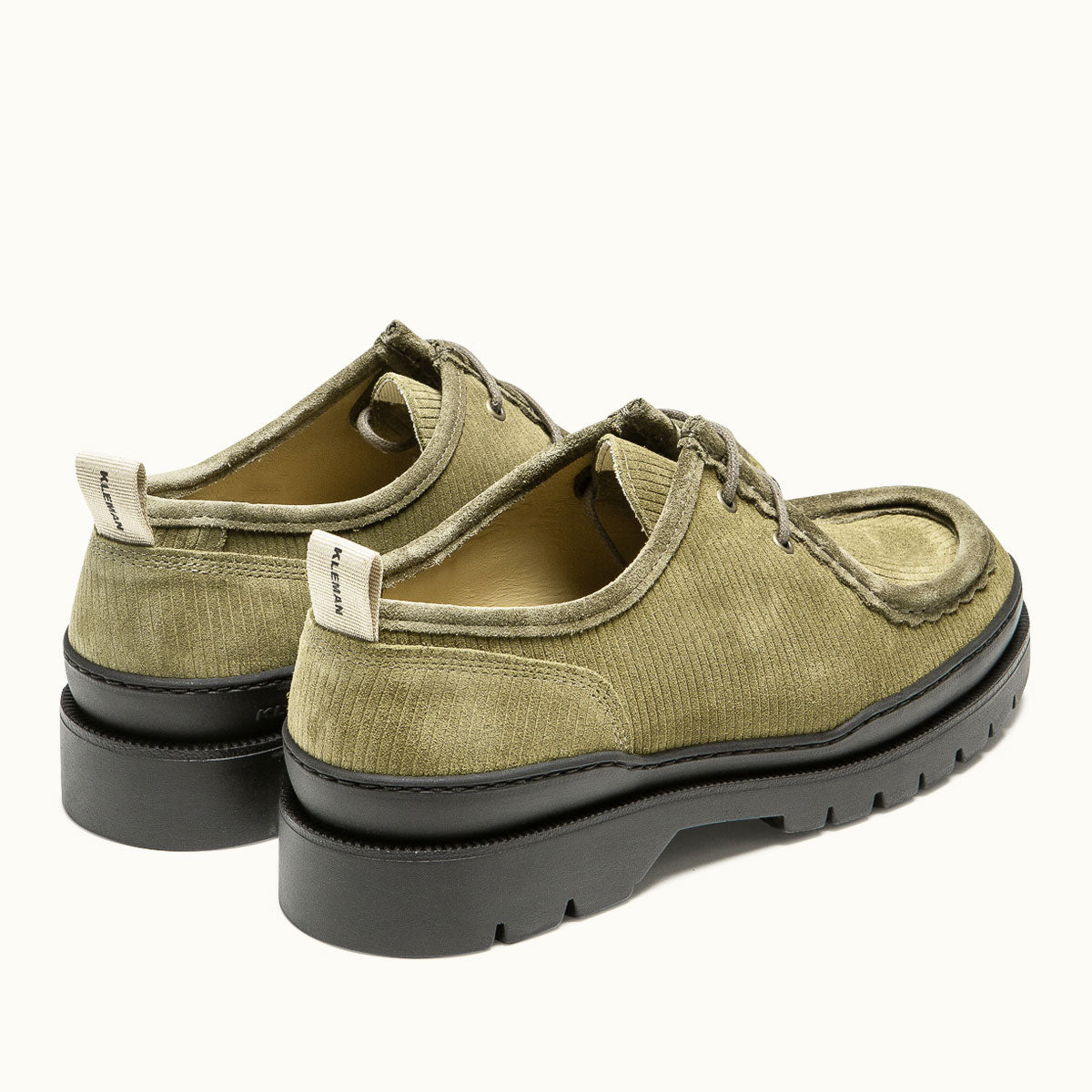 MAJOR V CORD - Khaki corduroy suede chunky derby shoes