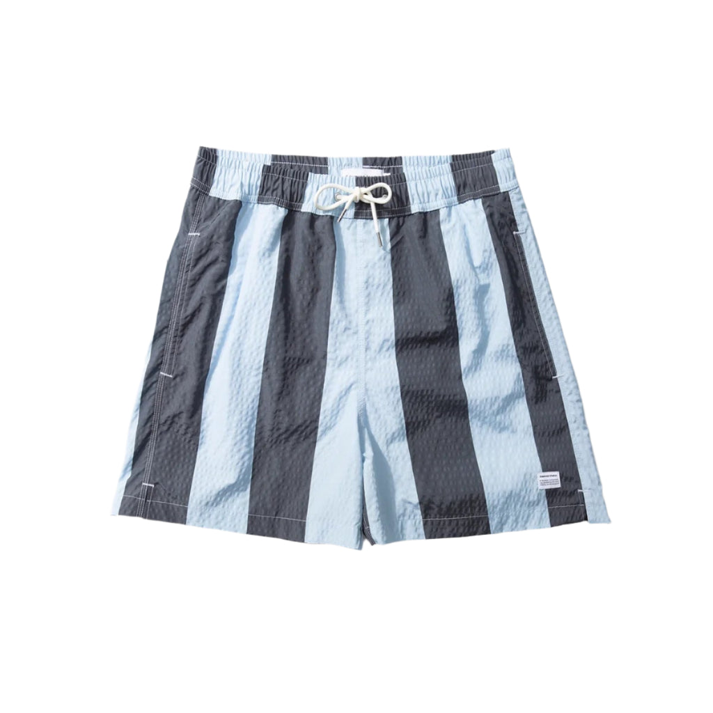 STRIPED SEERSUCKER SWIM - LIGHT BLUE