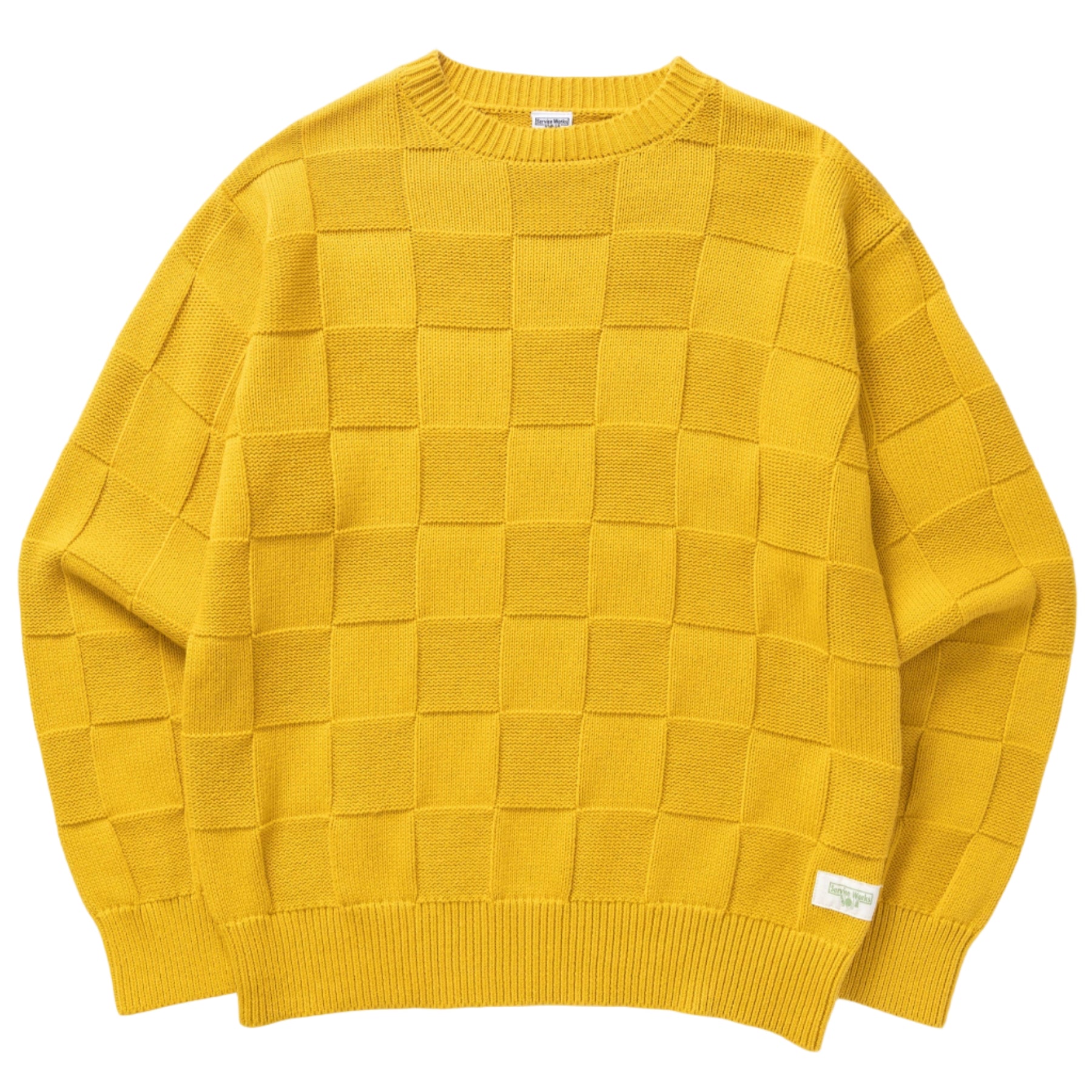 Check Knit Crewneck - Ochre