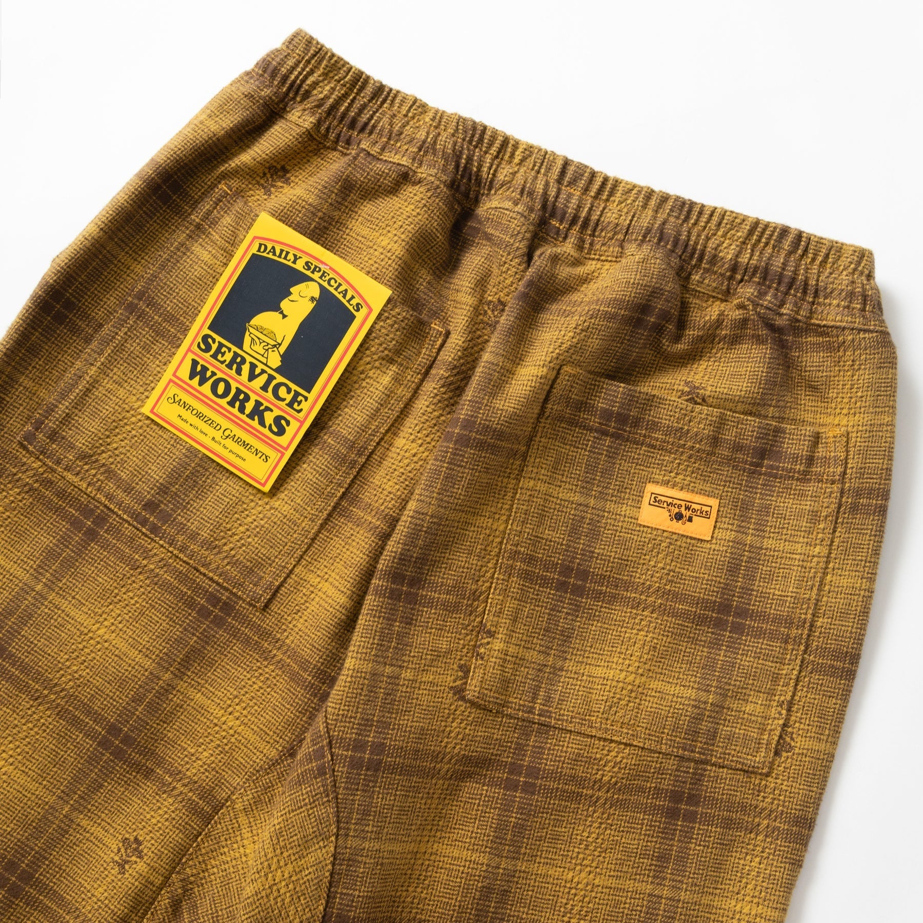 Thistle Plaid Chef Pants - Ochre