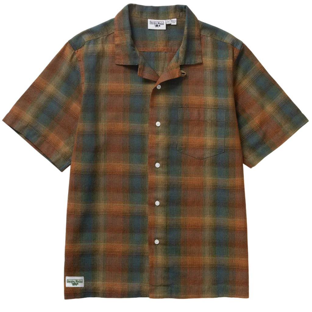 Plaid Resort Shirt - Brown