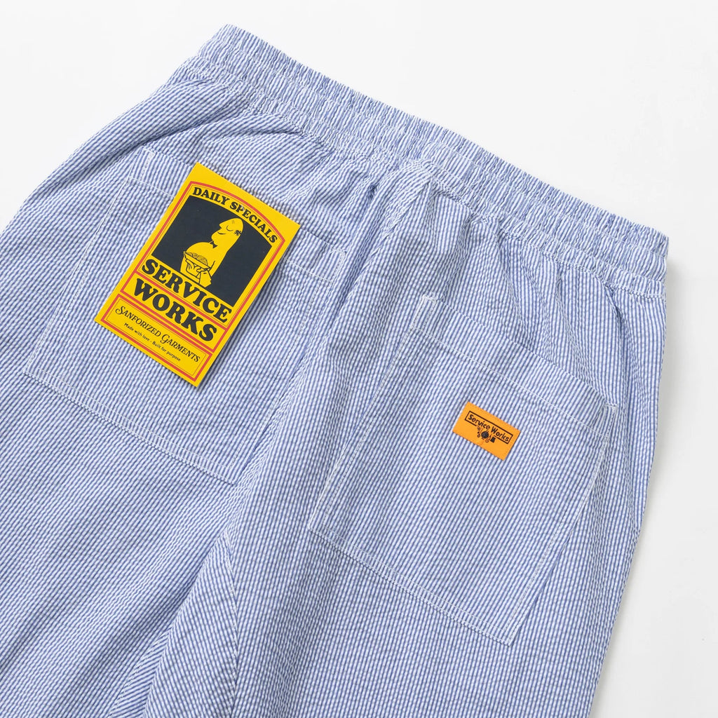 Seersucker Chef Pants - Navy Stripe